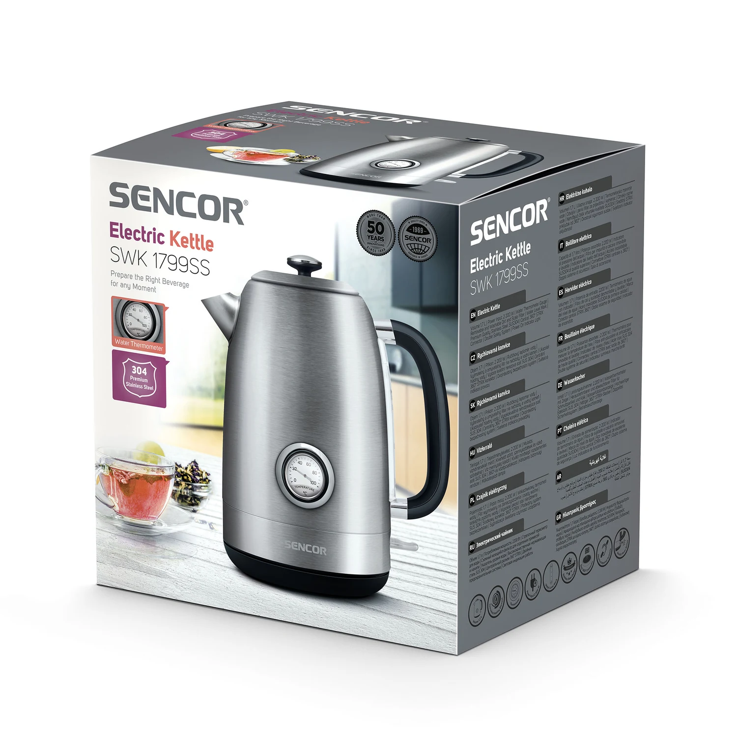 Sencor SWK 1799SS Βραστήρας 1.7lt 2200W Inox  - μικρογραφία 5