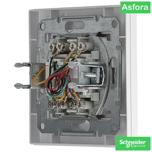 Schneider Electric Asfora Πρίζα Τηλεφώνου με Πλαίσιο Διπλή σε Λευκό Χρώμα EPH4200121 - second view