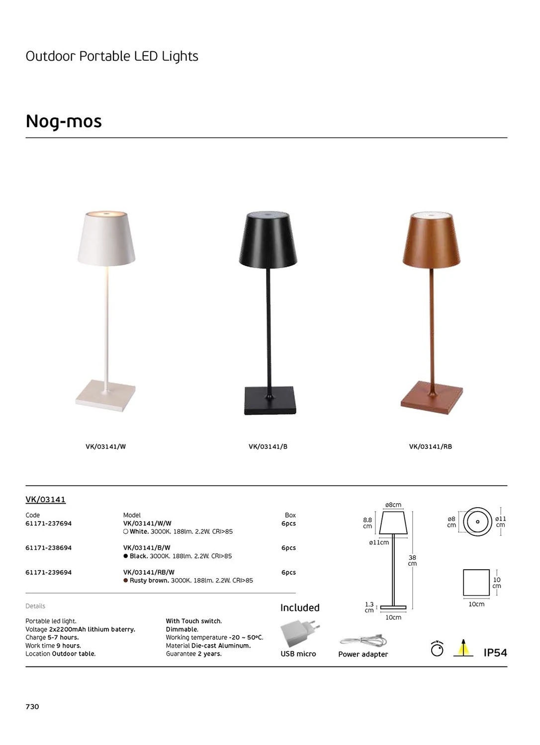 VK Lighting VK/03141/B/W Επιτραπέζιo Φωτιστικό Εξωτερικού Χώρου με Ενσωματωμένο LED σε Μαύρο Χρώμα 61171-238694 - μικρογραφία 4