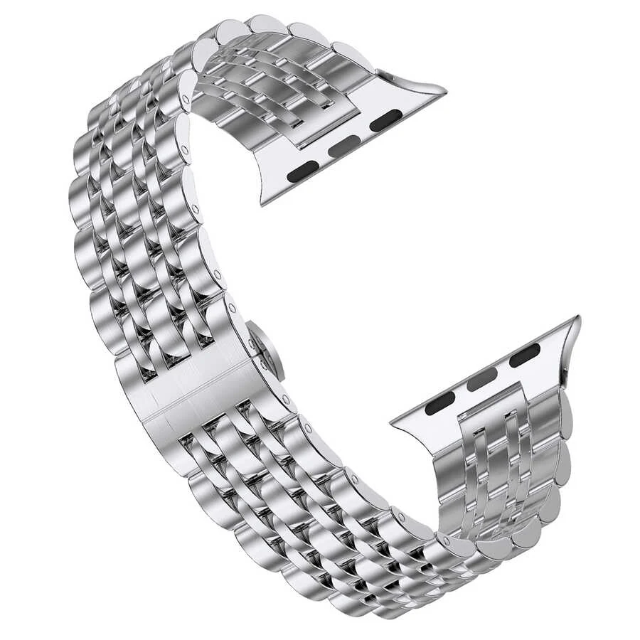 WiWU Seven Beads Metal Steel Bracelet Silver Apple Watch 42/44 - second view