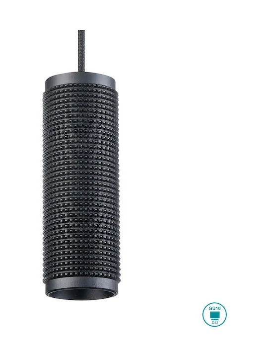 Viokef Knurl Μοντέρνο Κρεμαστό Φωτιστικό Μονόφωτο με Ντουί GU10 σε Μαύρο Χρώμα 4233200 - μικρογραφία 6