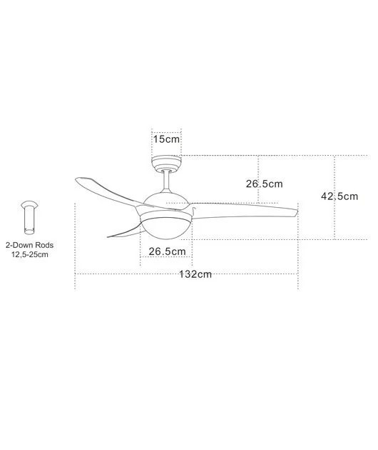 Zambelis Lights 19133 Ανεμιστήρας Οροφής 132cm με Φως και Τηλεχειριστήριο Λευκός - μικρογραφία 4