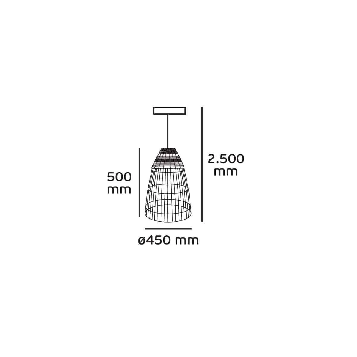 Φωτιστικό κρεμαστό μπαμπού, 240V, Ε27, Max 60w, IP20, ø45x50cm, μαύρο VK/03126PE/45 - second view