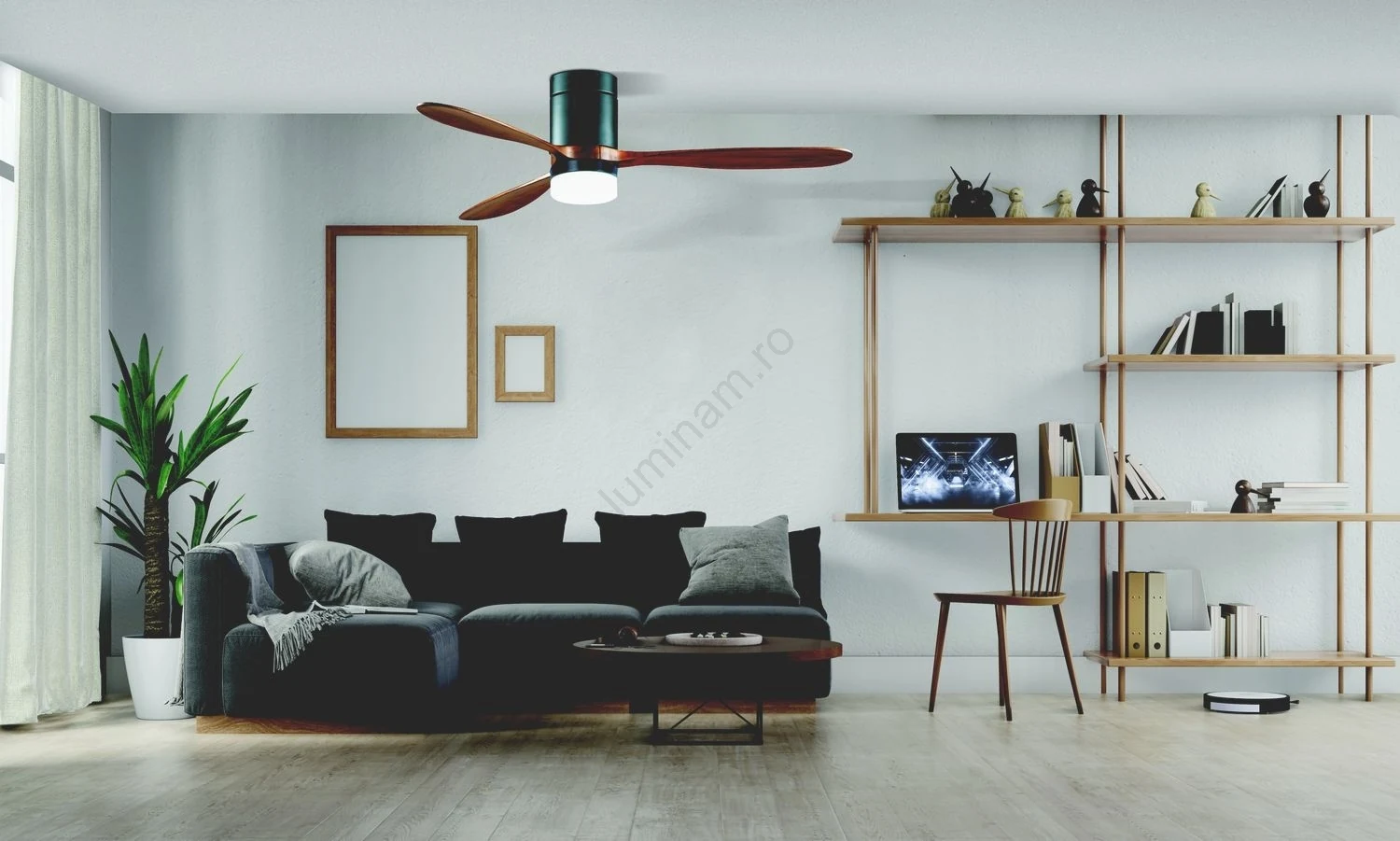 Zambelis Lights 19144 Ανεμιστήρας Οροφής 132cm με Φως και Τηλεχειριστήριο Καφέ - second view