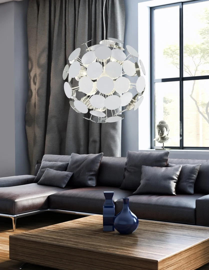 Trio Lighting Discalgo Μοντέρνο Κρεμαστό Φωτιστικό Μονόφωτο με Ντουί E14 σε Λευκό Χρώμα 309900631 - μικρογραφία 4