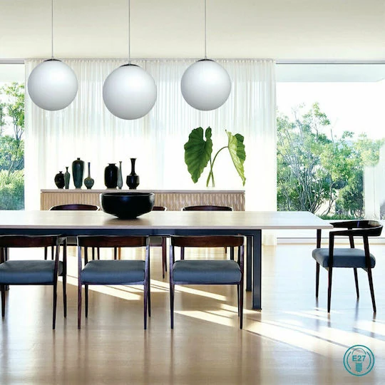 Inlight 4253Β 40cm Μοντέρνο Κρεμαστό Φωτιστικό Μονόφωτο Μπάλα με Ντουί E27 σε Λευκό Χρώμα - second view