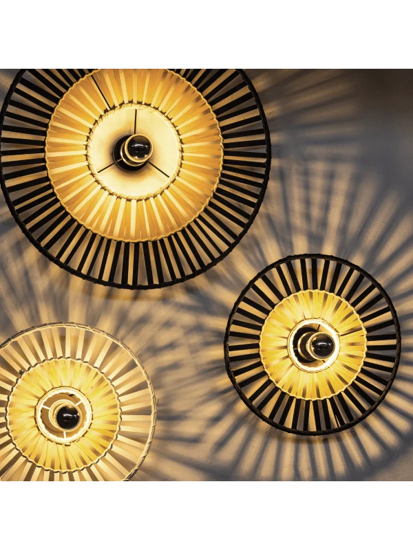 Zambelis Lights Μοντέρνο Φωτιστικό Τοίχου με Ντουί E27 σε Μαύρο Χρώμα Πλάτους 40cm 19253 - second view