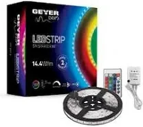 Geyer Αδιάβροχη Ταινία LED Τροφοδοσίας 12V RGB Μήκους 5m με Τηλεχειριστήριο LSKIT144RGB65 - second view