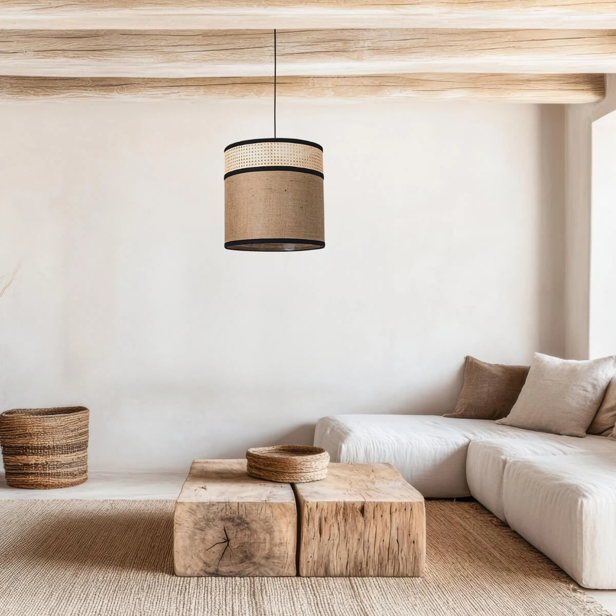 Zambelis Lights Μοντέρνο Κρεμαστό Φωτιστικό Μονόφωτο Καμπάνα με Ντουί E27 σε Μπεζ Χρώμα 20354 - second view