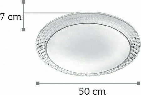 Inlight Μοντέρνα Πλαφονιέρα Οροφής με Ενσωματωμένο LED και Κρύσταλλα σε Λευκό χρώμα 50cm 42164-Α-Λευκό