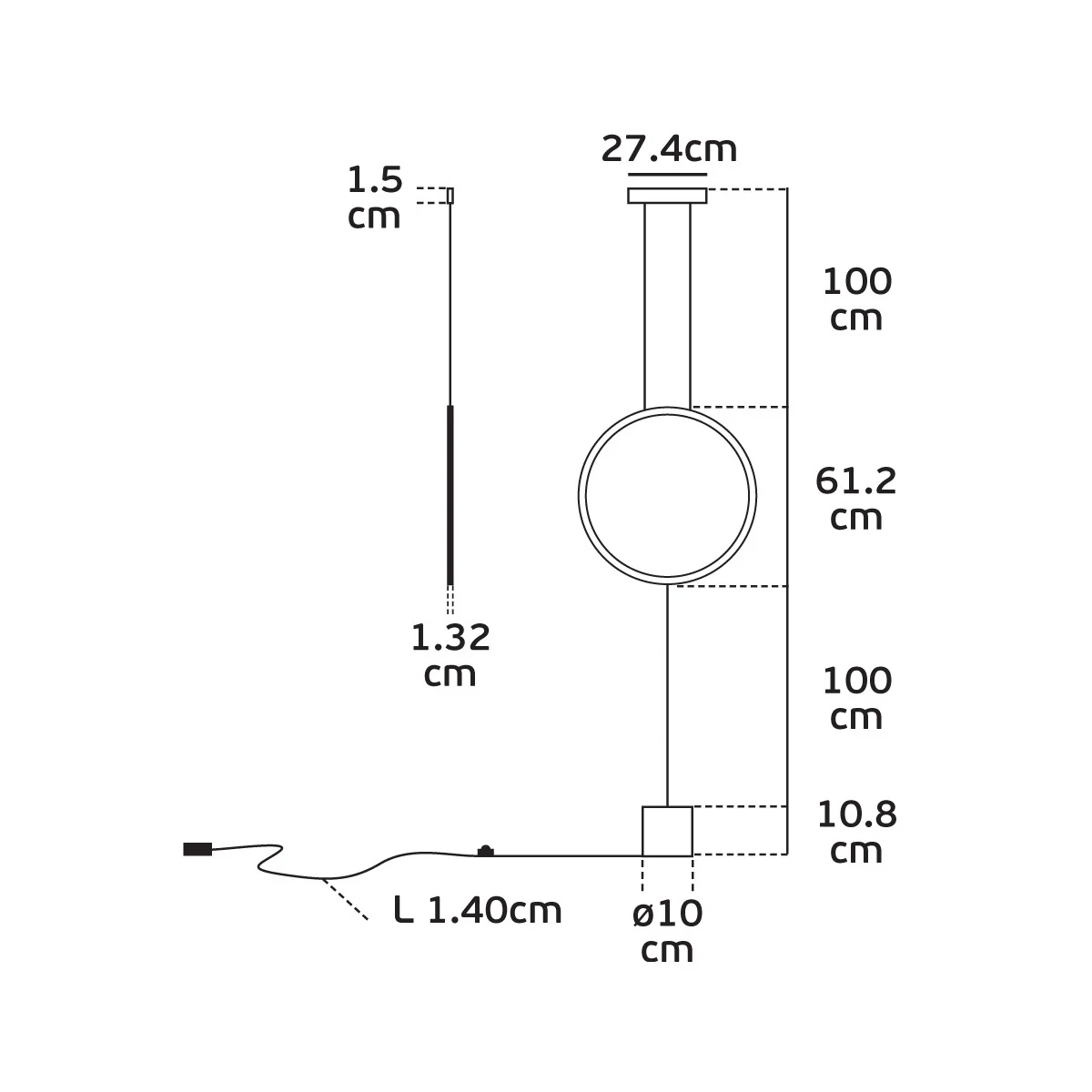 VK Lighting VK/04400/B/W Μοντέρνο Κρεμαστό Φωτιστικό με Ενσωματωμένο LED σε Μαύρο Χρώμα - second view