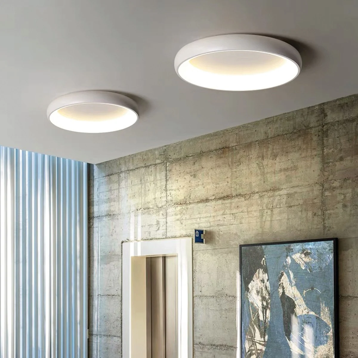 VK Lighting VK/04416CE/W/W/61 Μοντέρνα Μεταλλική Πλαφονιέρα Οροφής με Ενσωματωμένο LED σε Λευκό χρώμα 61.5cm - second view