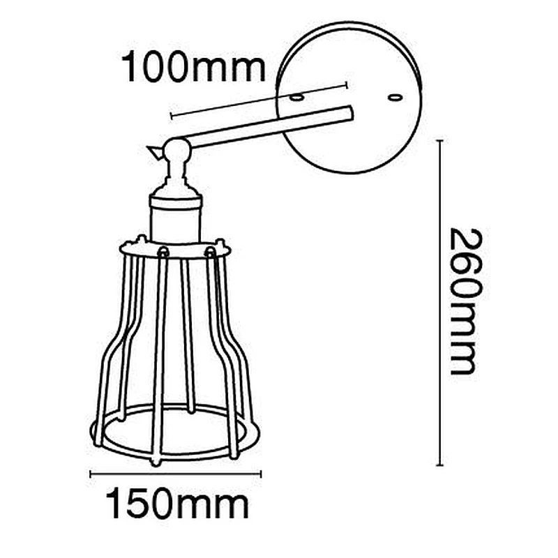VK Lighting VK/0304/B Vintage Φωτιστικό Τοίχου με Ντουί E27 σε Μαύρο Χρώμα - second view