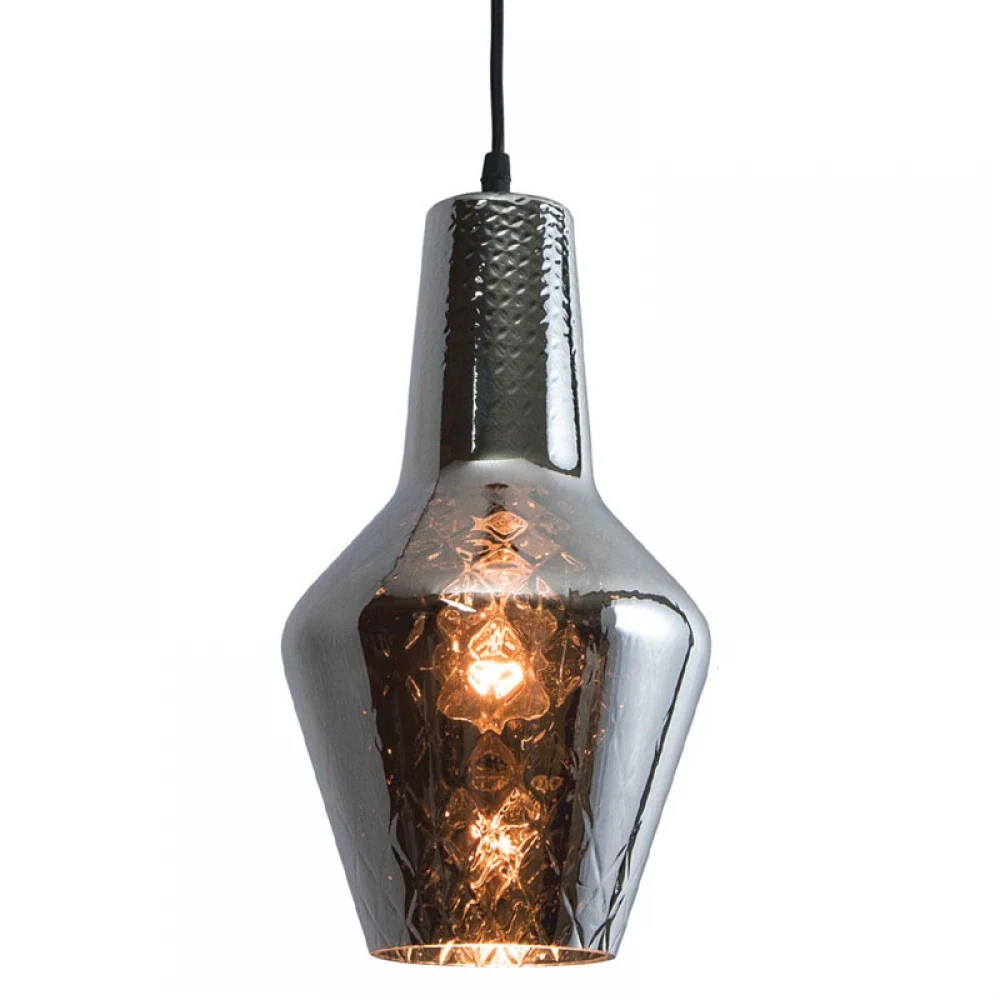 Zambelis Lights Μοντέρνο Κρεμαστό Φωτιστικό Μονόφωτο με Ντουί E27 σε Ασημί Χρώμα 17055 - second view