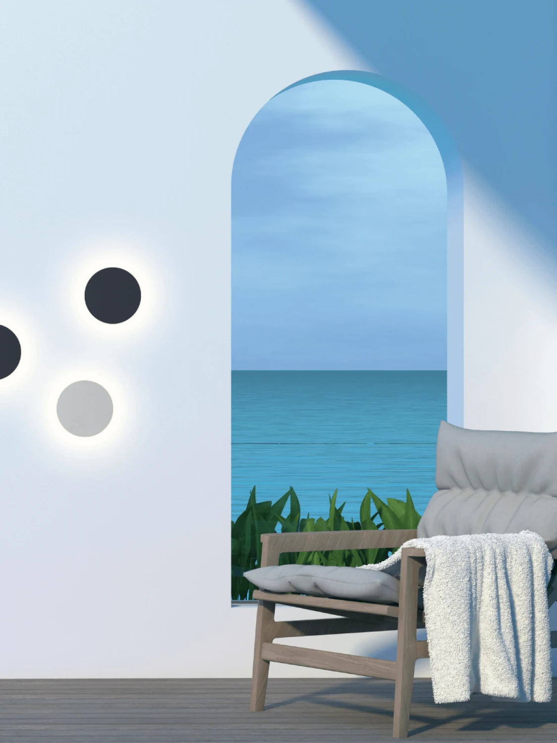 Zambelis Lights Στεγανή Επιτοίχια Πλαφονιέρα Εξωτερικού Χώρου με Ενσωματωμένο LED σε Μαύρο Χρώμα E305 - second view