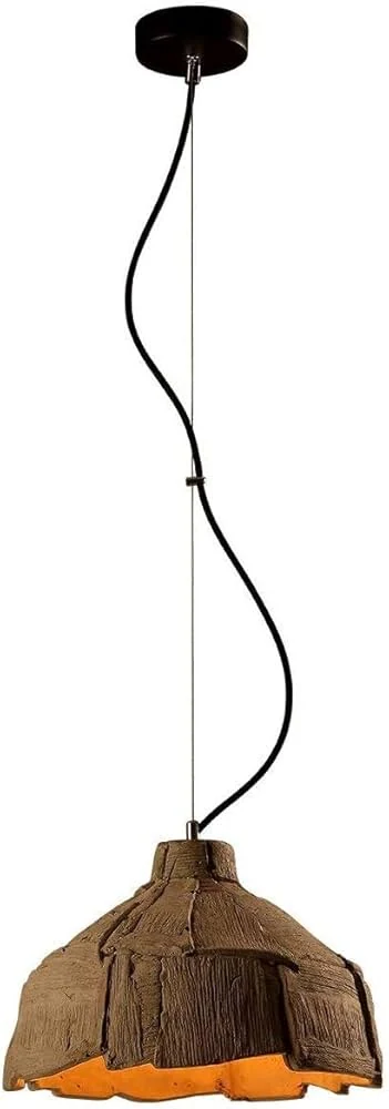 Eurolamp Vintage Κρεμαστό Φωτιστικό Μονόφωτο με Ντουί E27 σε Καφέ Χρώμα - second view