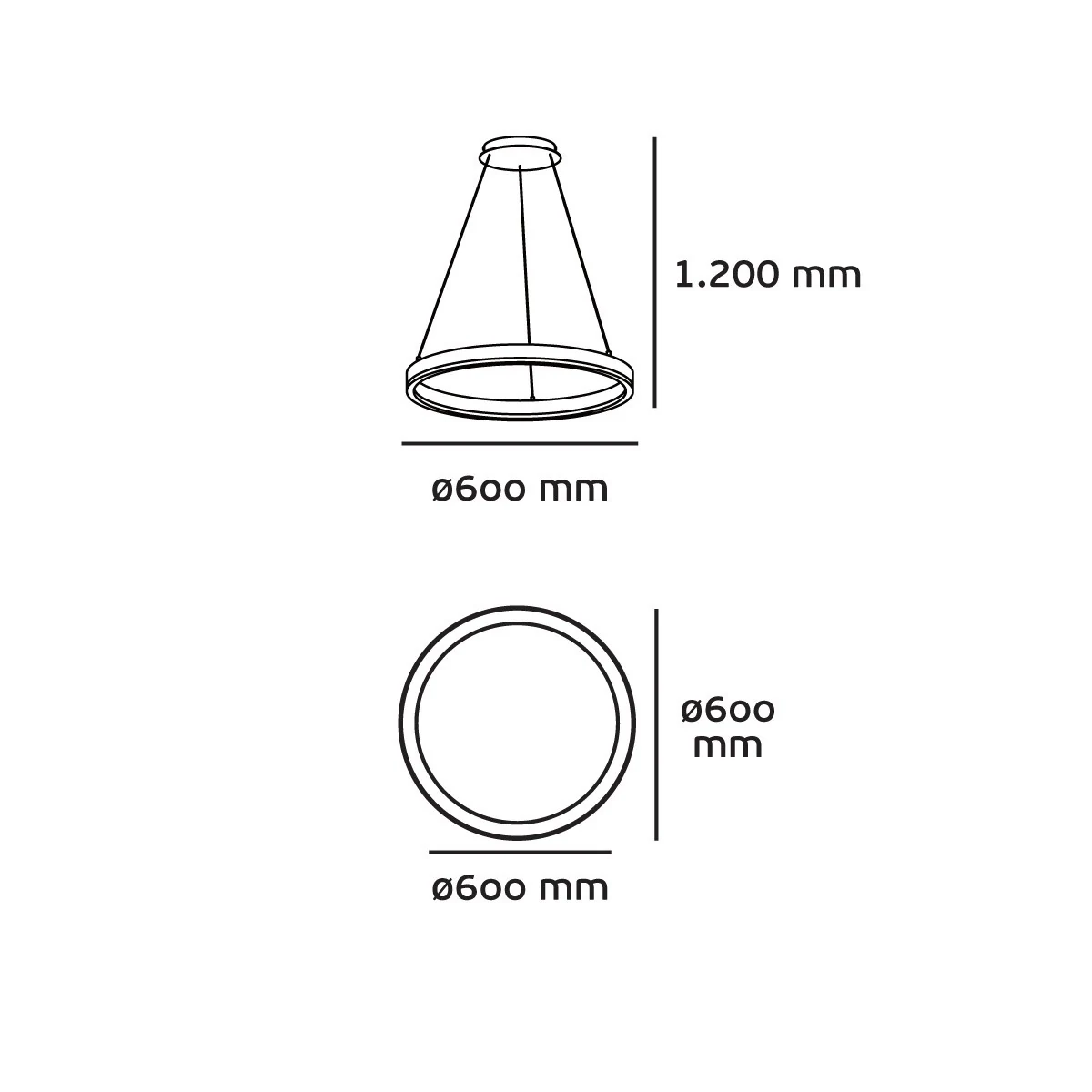 VK Lighting VK/04251PE/B/W/60 Μοντέρνο Κρεμαστό Φωτιστικό με Ενσωματωμένο LED σε Μαύρο Χρώμα - second view