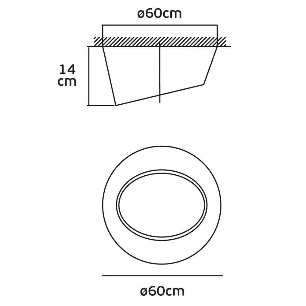 VK Lighting VK/04418CE/W/W/60 Μοντέρνα Μεταλλική Πλαφονιέρα Οροφής σε Λευκό χρώμα 60cm - second view