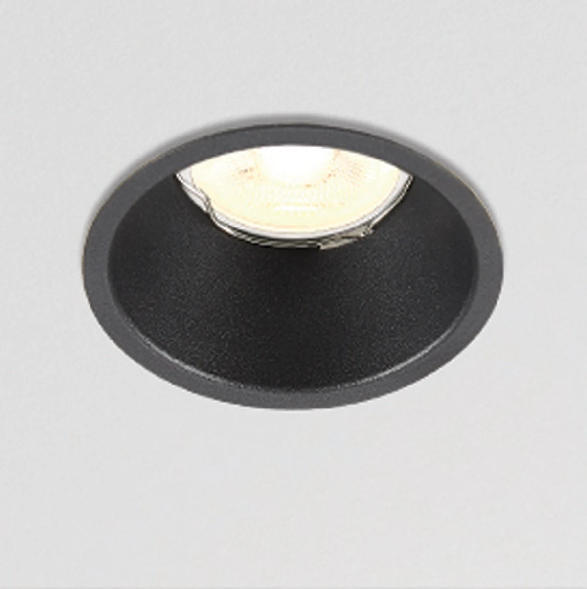VK Lighting VK/03012G/B Στρογγυλό Μεταλλικό Χωνευτό Σποτ με Ντουί GU10 σε Μαύρο χρώμα 8.3x8.3cm - second view