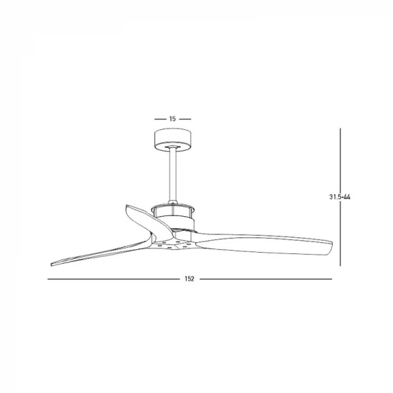 Zambelis Lights Ανεμιστήρας Οροφής 152cm με Φως και Τηλεχειριστήριο Gold-Walnut - μικρογραφία 5