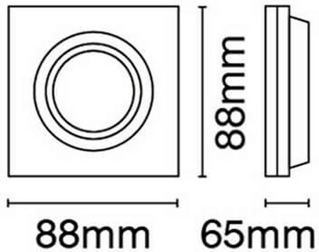 VK Lighting VK/03013G/W Τετράγωνο Μεταλλικό Χωνευτό Σποτ με Ντουί GU10 σε Λευκό χρώμα 8.8x8.8cm - μικρογραφία 4