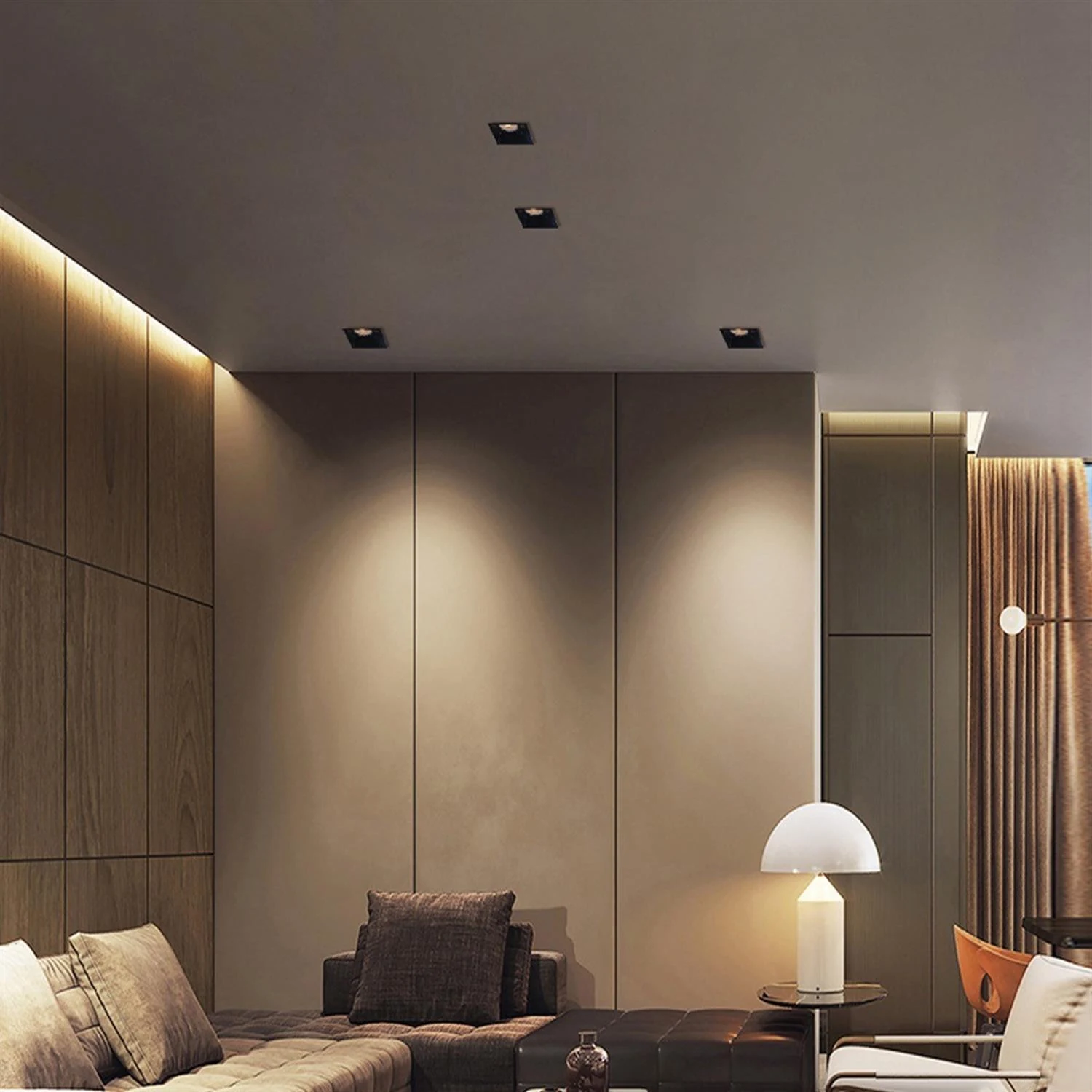 VK Lighting VK/03013G/B Τετράγωνο Μεταλλικό Χωνευτό Σποτ με Ντουί GU10 σε Μαύρο χρώμα 8.8x8.8cm - second view