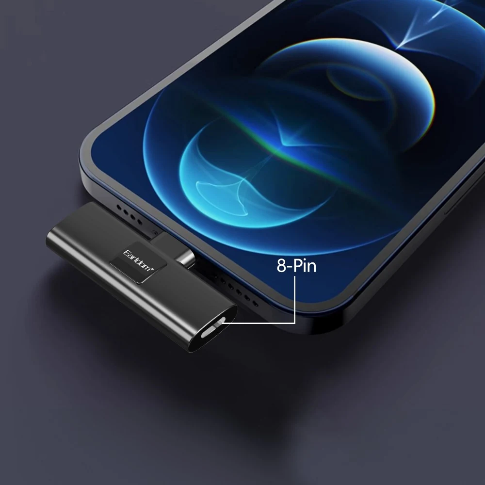 Ασύρματο Μικρόφωνο Earldom ET-MC7L Plug And Play με Lightning (Μαύρο) - μικρογραφία 6