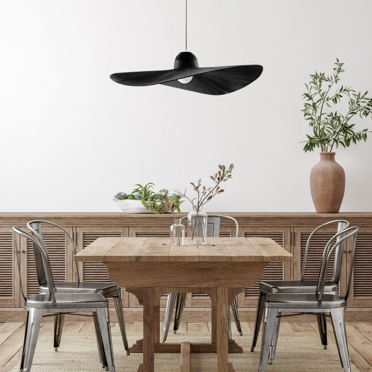 Ideal Lux Madame SP1 Κρεμαστό Φωτιστικό Καμπάνα για Ντουί E27 Μαύρο 110x43x30εκ. 174402
