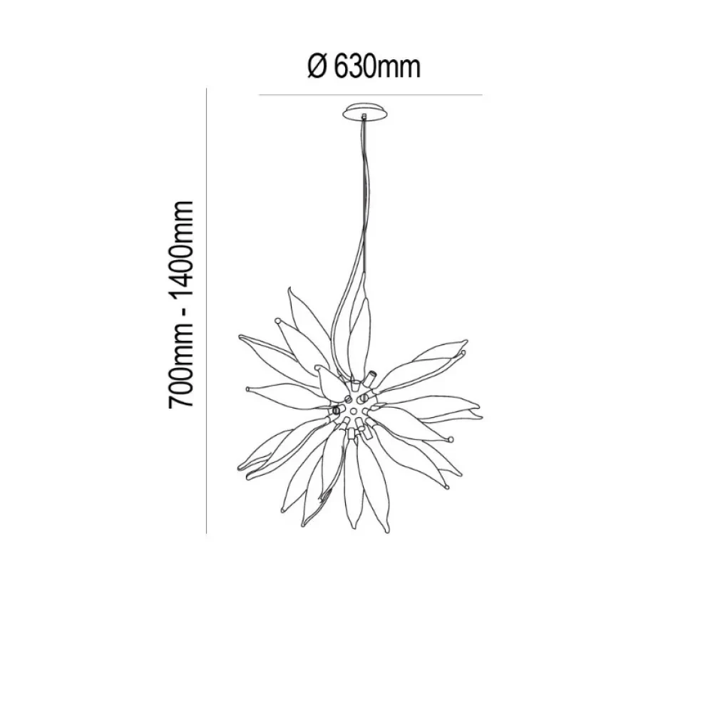 Ideal Lux Leaves SP8 Κρεμαστό Φωτιστικό για 8 Λαμπτήρες G9 Λευκό 63x69.5εκ. 111957 - second view