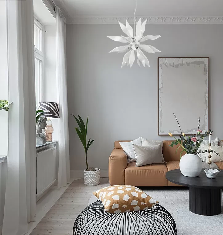 Ideal Lux Leaves SP8 Κρεμαστό Φωτιστικό για 8 Λαμπτήρες G9 Λευκό 63x69.5εκ. 111957 - μικρογραφία 4