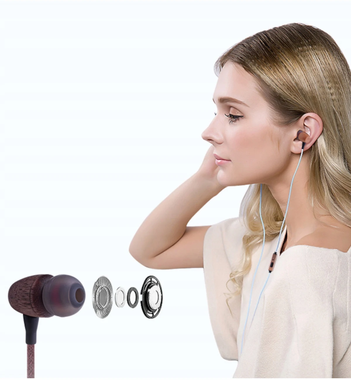 Akai BTE-W200F In-ear Handsfree Ακουστικά με Βύσμα 3.5mm Καφέ - μικρογραφία 4