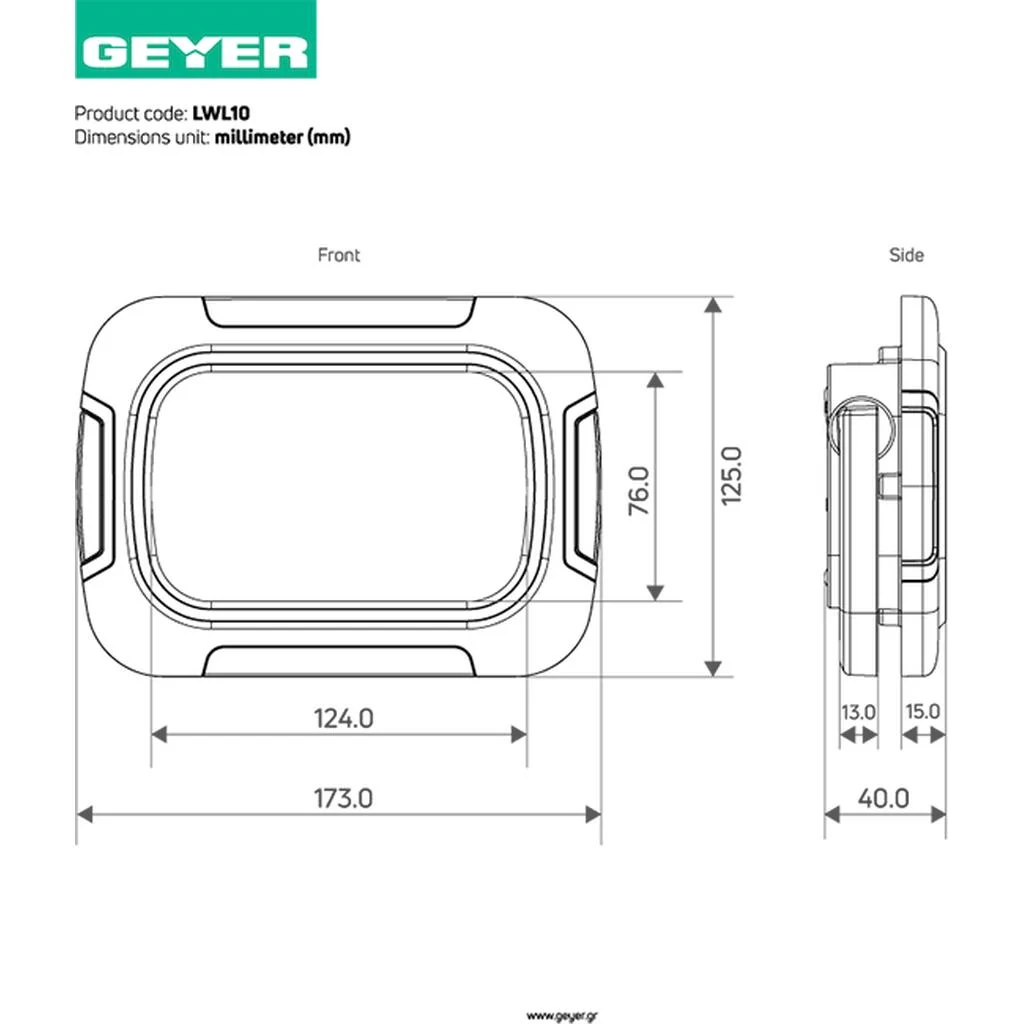Προβολέας εργασίας μπαταρίας LED 10W 6500K 700lm IP54, μαύρο LWL10 GEYER LWL10 Μαύρο  - μικρογραφία 5