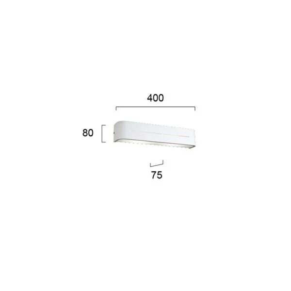 Viokef Terry  4104100 Μοντέρνο Φωτιστικό Τοίχου με Ντουί E14 Λευκό 40x8x7.5εκ.   - second view