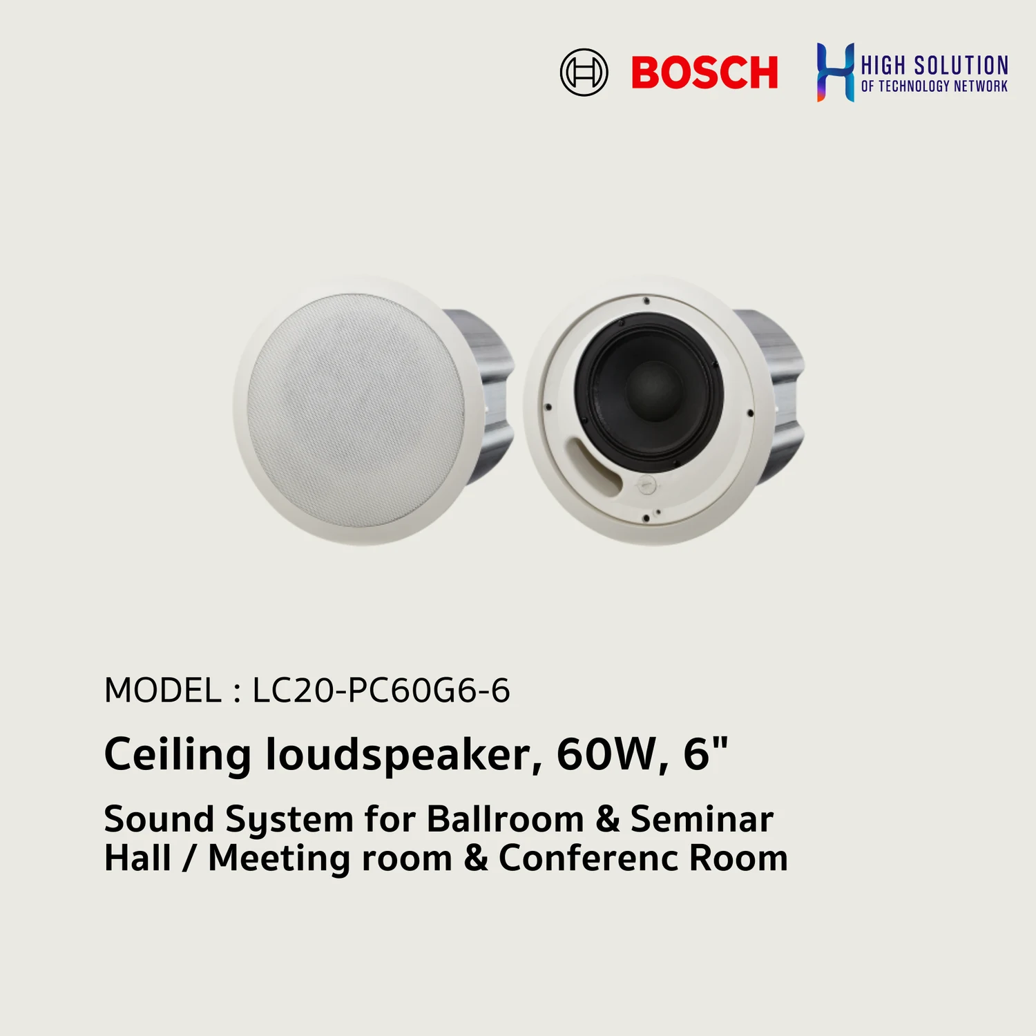 BOSCH   Ηχείο Οροφής Χωνευτό 6W Λευκό  4''  LBC3951/12  - second view