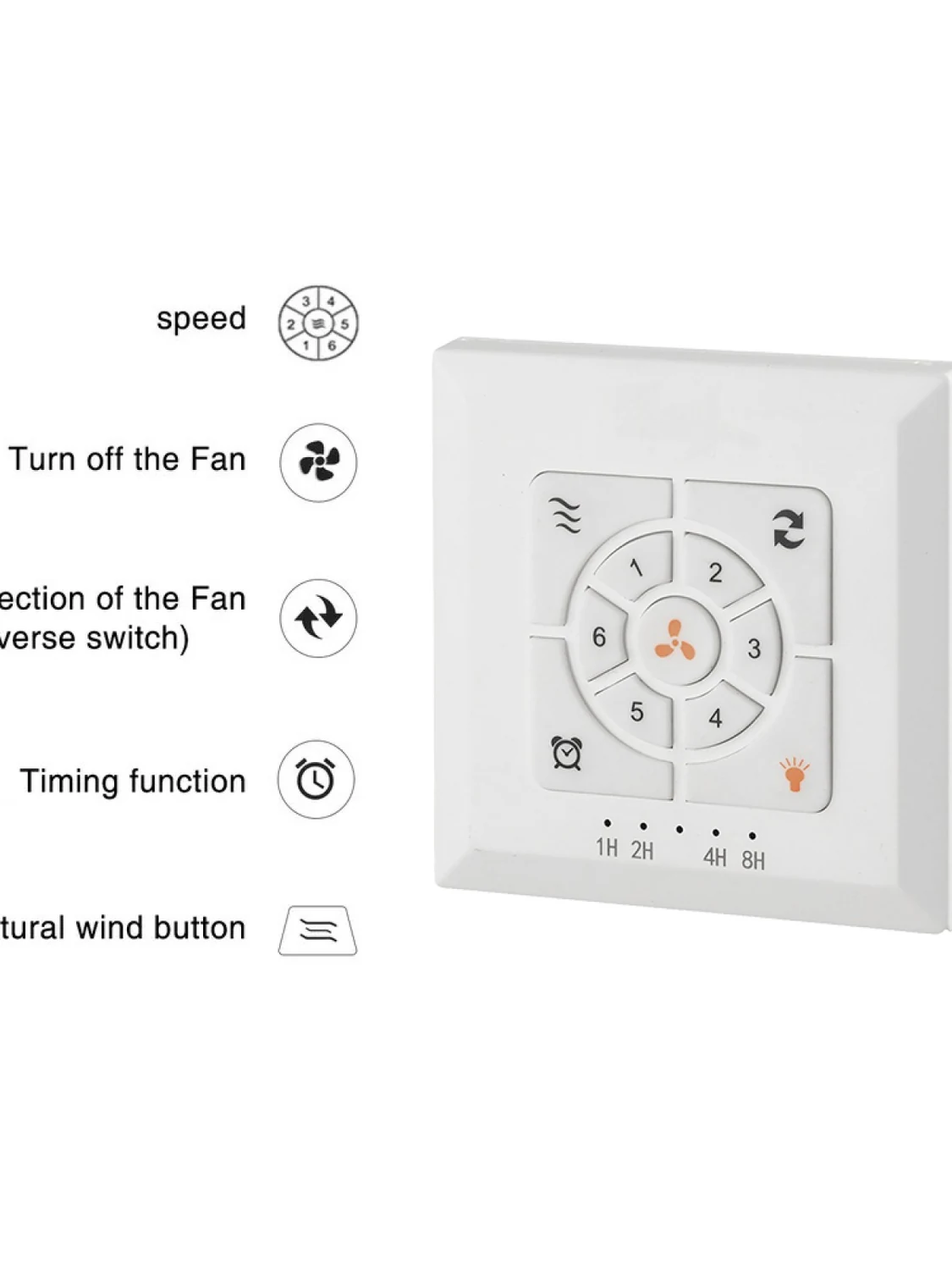 ZAMBELIS CEILING FAN WITH LED LIGHT 20W 3000K-4000K-6500K WHITE MATT METAL - TRANSPARENT POLYCARBONATE BLADES-25329 - μικρογραφία 4