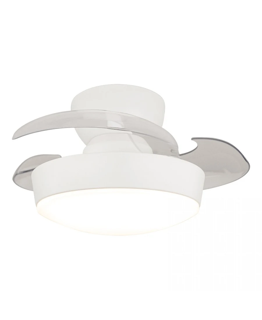 ZAMBELIS CEILING FAN WITH LED LIGHT 20W 3000K-4000K-6500K WHITE MATT METAL - TRANSPARENT POLYCARBONATE BLADES-25329 - μικρογραφία 6