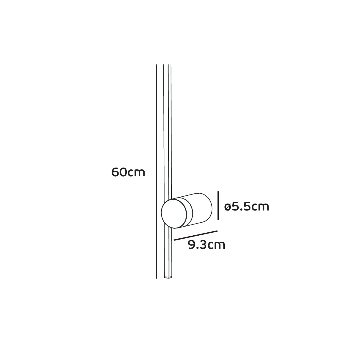 VK Φωτιστικό τοίχου Led 200-240V 5W 4000K 865lm CRI>90 IP20 ø5.5x9.3x60cm μαύρο VK/04455/WA/B/C/60 75169-101721 - μικρογραφία 7