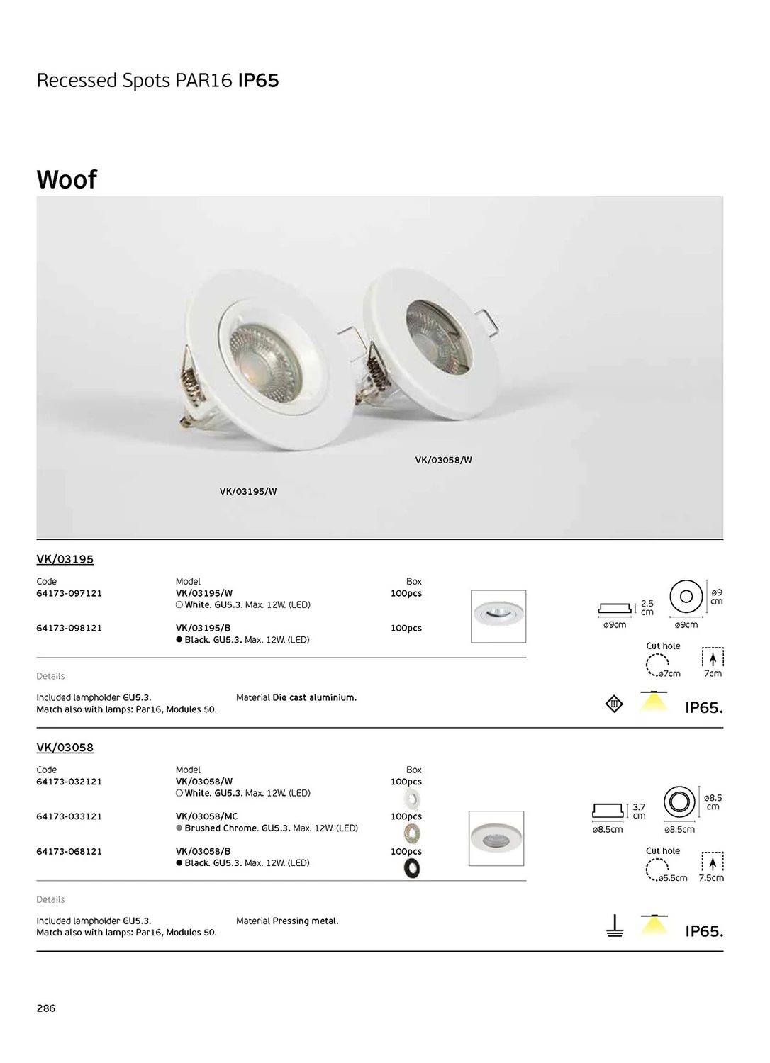 VK Lighting Στεγανό Σποτ Οροφής Εξωτερικού Χώρου GU5.3 σε Μαύρο Χρώμα VK/03195/B 64173-098121 - second view