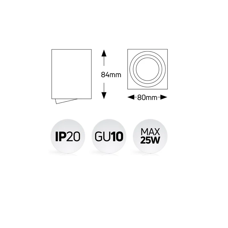 Geyer Μονό Σποτ με Ντουί GU10 σε Λευκό Χρώμα SPS8084W - second view