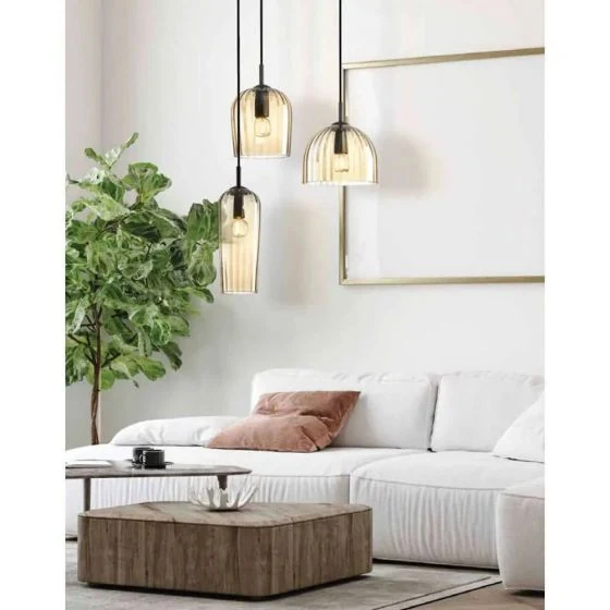 Zambelis Lights Ρυθμιζόμενο Κρεμαστό Φωτιστικό Χρυσό Καμπάνα με Ντουί E14 16x23εκ. 22116 - second view