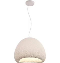 Zambelis Lights Fiber Κρεμαστό Φωτιστικό Λευκό με Ντουί E27 40x40εκ. 23161 - μικρογραφία 4