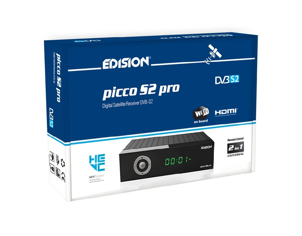 Edision Δορυφορικός Αποκωδικοποιητής Picco S2 Pro Full HD (1080p) DVB-S2 με Λειτουργία Εγγραφής PVR και Ενσωματωμένο Wi-Fi σε Μαύρο Χρώμα 5200378402801 - second view