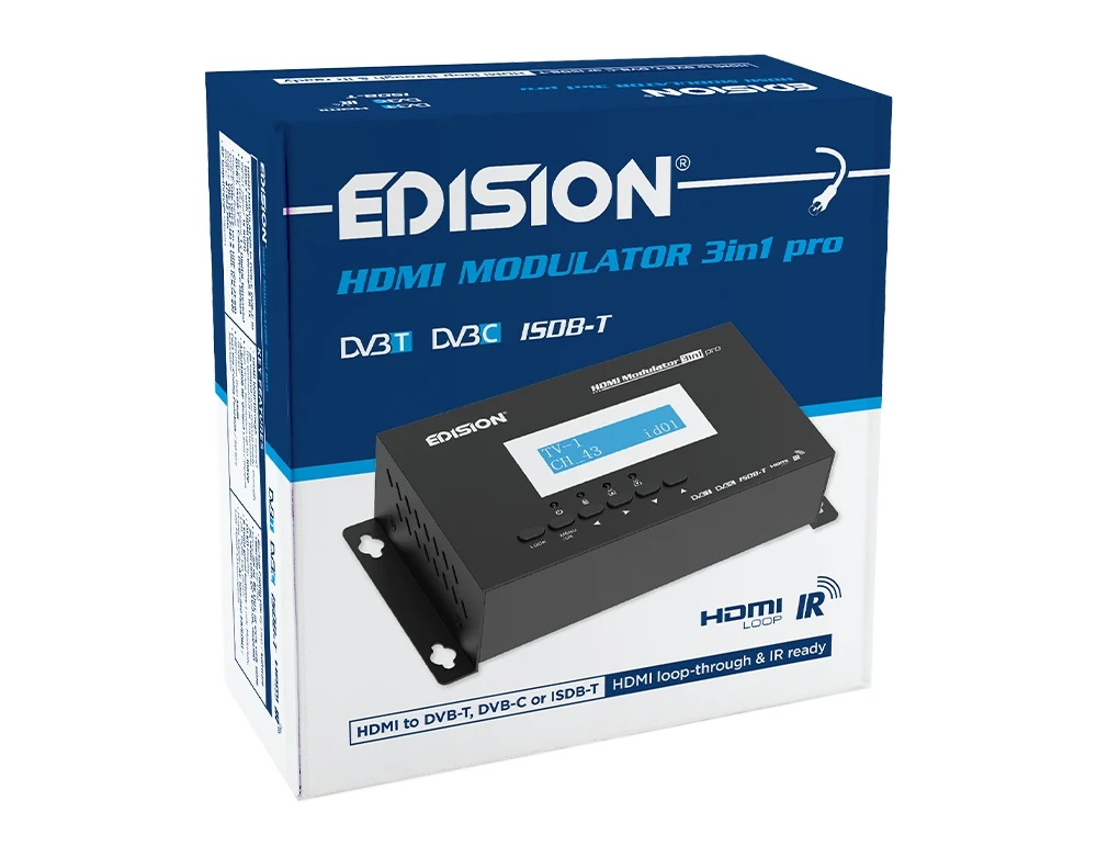 Edision HDMI Modulator 3in1 Pro, Ψηφιακό με ενσωματωμένο πομπό υπέρυθρων IR 5200378403334 - μικρογραφία 4
