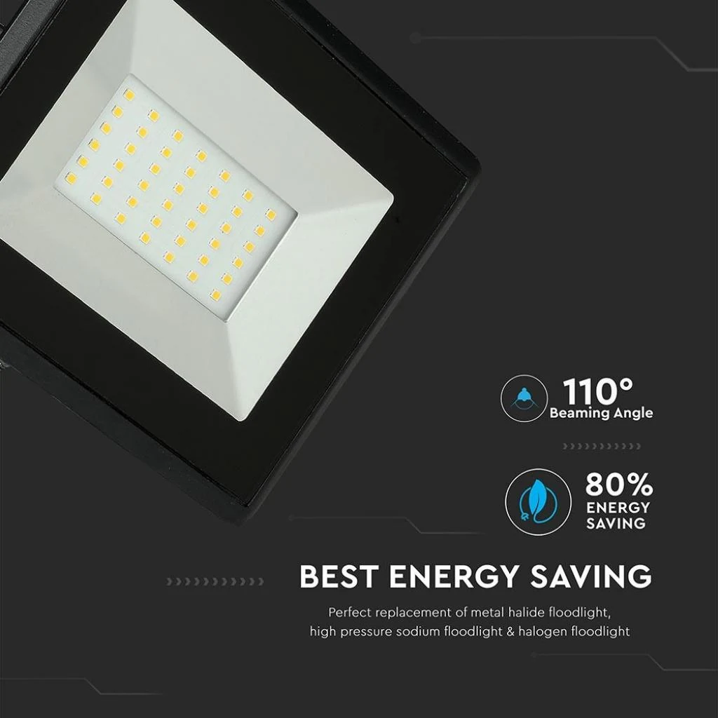 ΠΡΟΒΟΛΕΑΣ LED SMD 50W E-SERIES ΨΥΧΡΟ ΛΕΥΚΟ ΜΑΥΡΟΣ V-TAC SKU: 5960 - second view