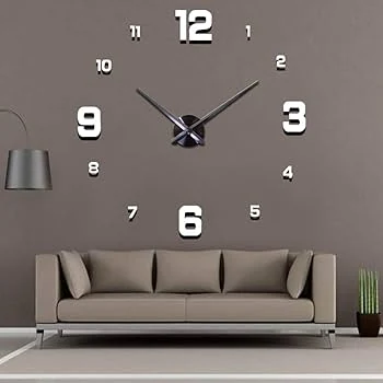 3D Ρολόι Τοίχου Mirror Numbers Do It Yourself ΑΣΗΜΙ - μικρογραφία 4