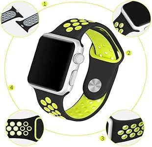 Silicone Λουράκι Apple Watch Series + 42mm (Black/white) OEM