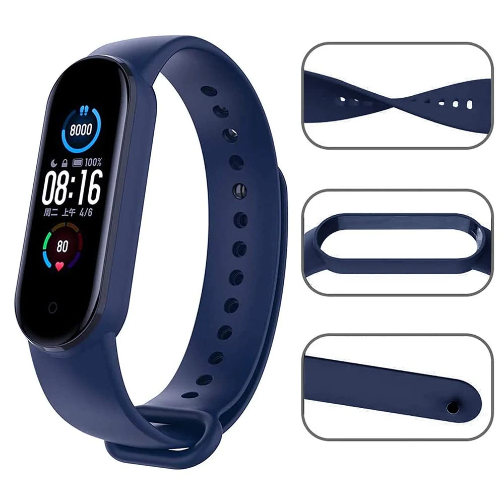 Λουράκι για Xiaomi Mi Band 5/6  Silicone Strap - Midnight Blue - second view