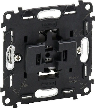 Legrand Valena Inmatic Μπουτόν Κλιμακοστασίου Μηχανισμός σε Μαύρο Χρώμα 752011