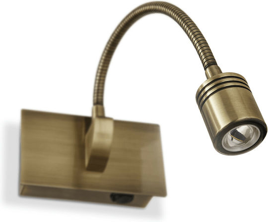 Ideal Lux DYNAMO AP BRUNITO 121352 – Φωτιστικό Τοίχου σε Μπρονζέ Απόχρωση