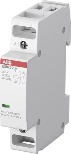 Abb Ρελέ Ράγας Ισχύος 20A Διπολικό με Τάση 230V ESB20-20N